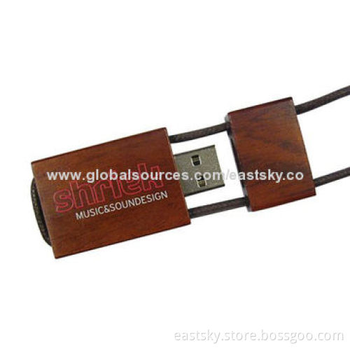 Wood Promotional Flash Drive, Made of Wood/Bamboo, with 2.0 Interface, Logo Printing Available, 64MBNew